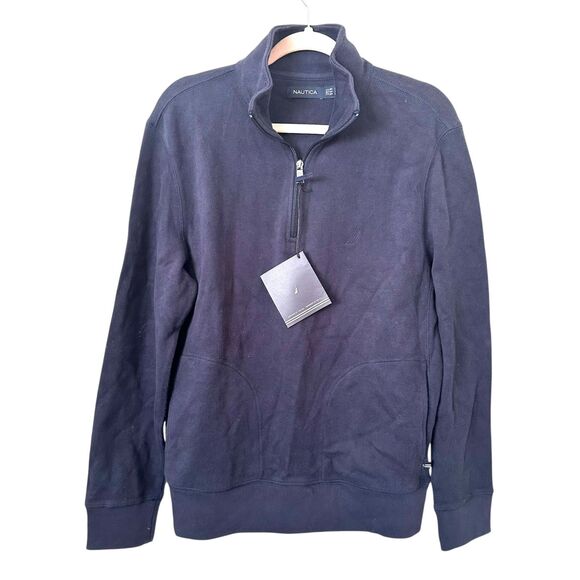 NAUTICA Windward Half Zip Sweatshirt Navy NWT Medium‎ - Picture 2 of 5